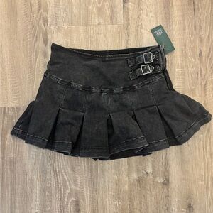 Wild Fable Black Skater Mini Skort with Pleats NWT